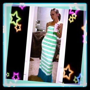 Aeropostale green striped maxi dress size XS